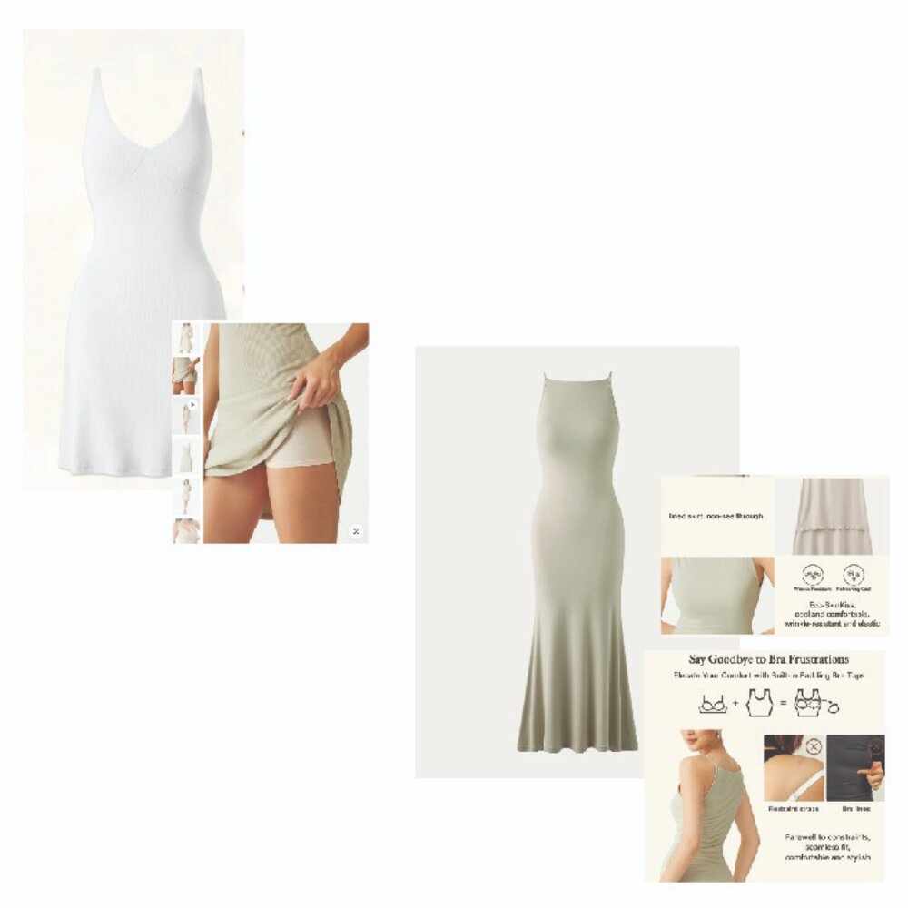 Lot of 3 build in bra dresses